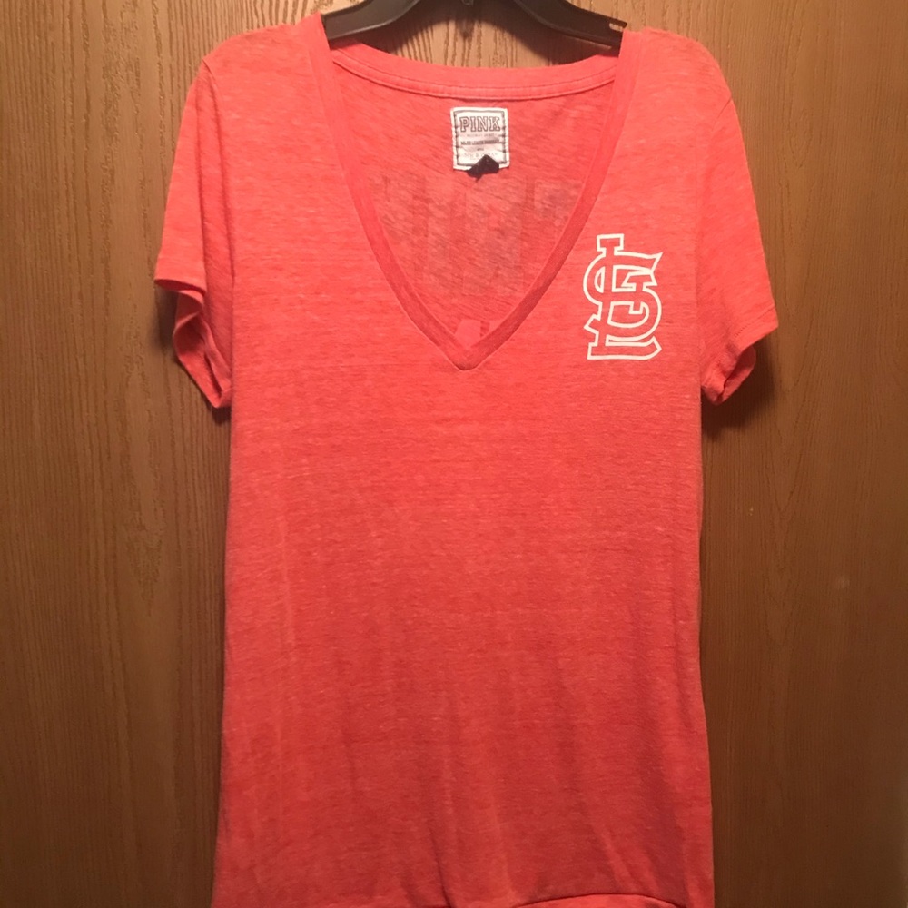 PINK V-neck T shirt